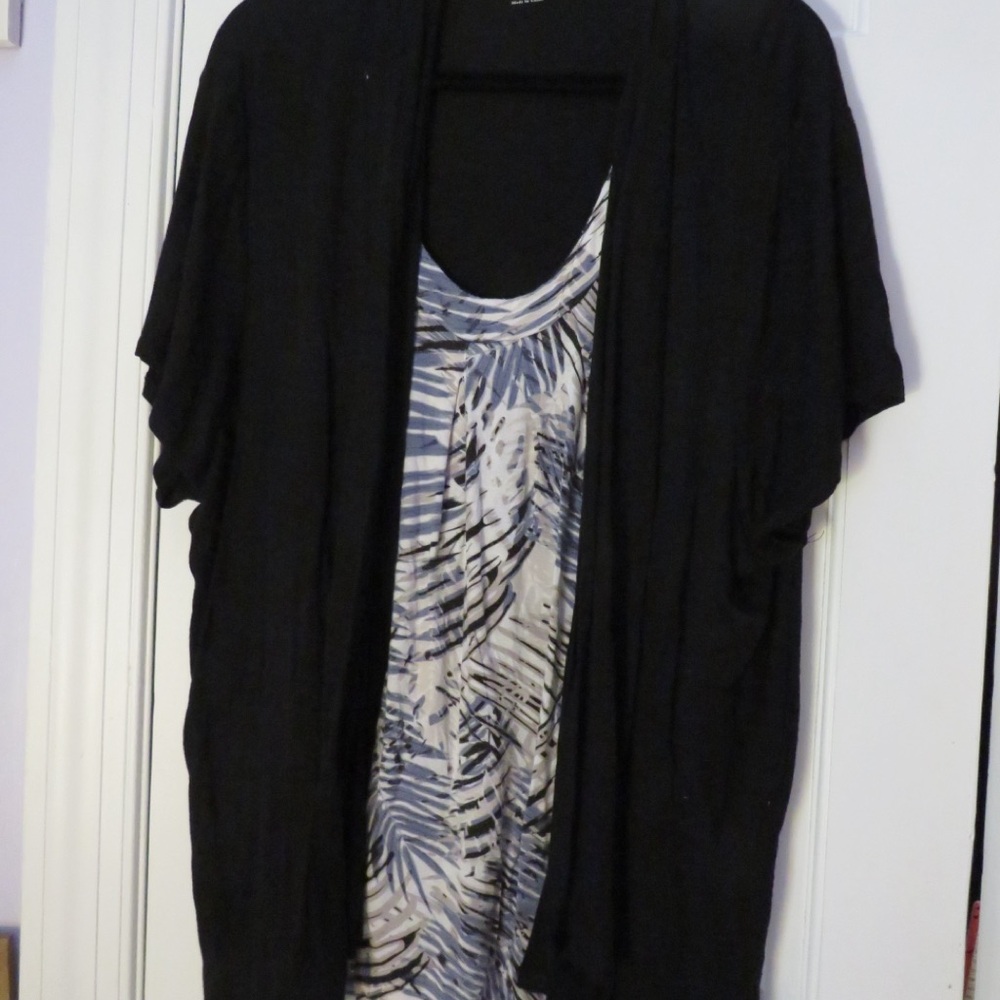 Croft & Barrow Black Open-Front Cardigan